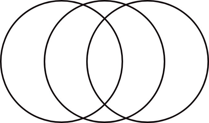 Leadership and communications training icon with interconnected circles