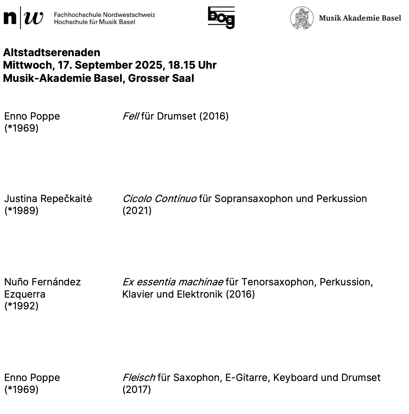 Ciclo Continuo (2021) at Basel Academy of Music