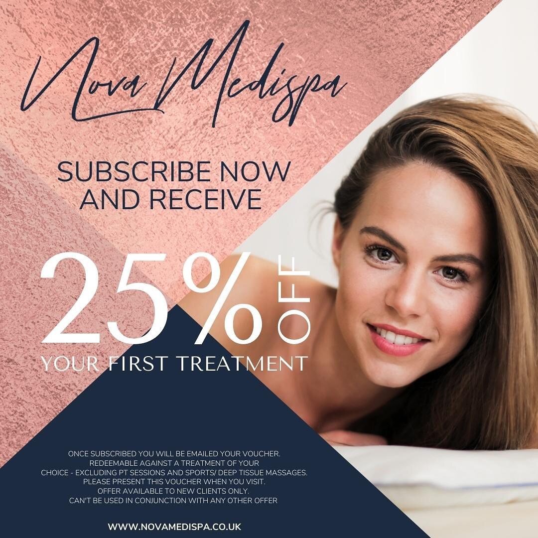 💆🏼 SUBSCRIBE AND SAVE 25% OFF YOUR FIRST TREATMENT HERE AT NOVA MEDISPA.💆🏼&zwj;♂️
⠀⠀⠀⠀⠀⠀⠀⠀⠀
💆🏼 Follow the link in our bio or copy the clink here www.novamedispa.co.uk/subscribe-and-save
⠀⠀⠀⠀⠀⠀⠀⠀⠀
Once subscribed to our mailing list you will rec