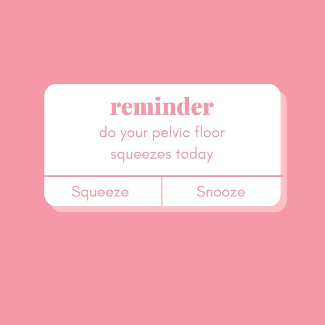 Have you done your pelvic floor exercise today?⁠
⁠
Try the following:⁠
💛  10 x endurance squeezes (10 second squeezes)⁠
💛  10 x power squeezes (squeeze as hard as you can for 2 seconds)⁠
💛  10 x pelvic floor elevators (squeeze as hard as you can, 