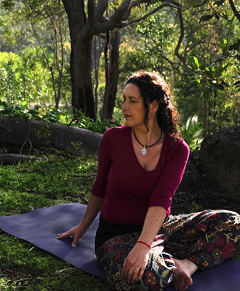 Meditative seated Yoga twist Perth hills Mundaring