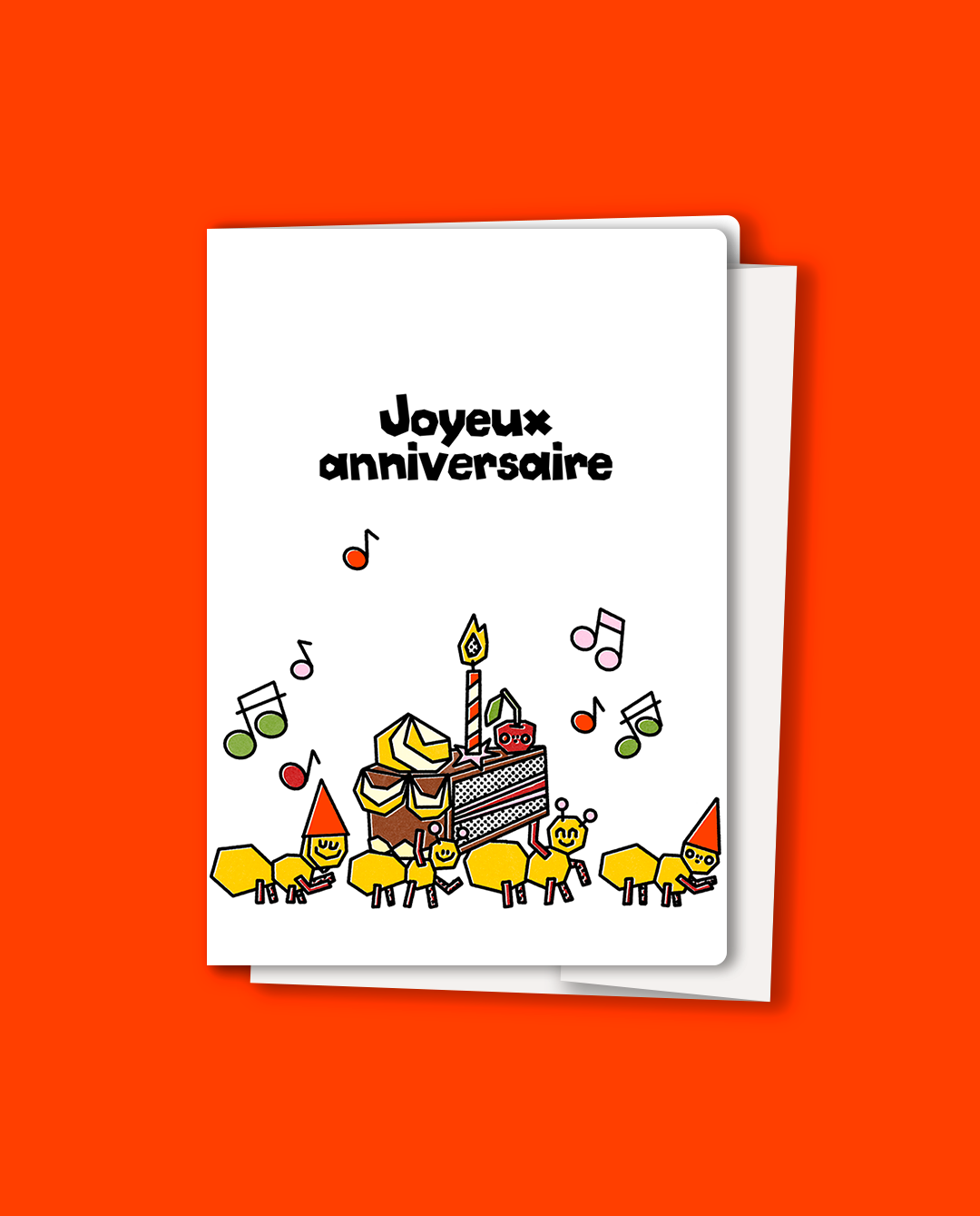 Carte pliée Joyeux anniversaire