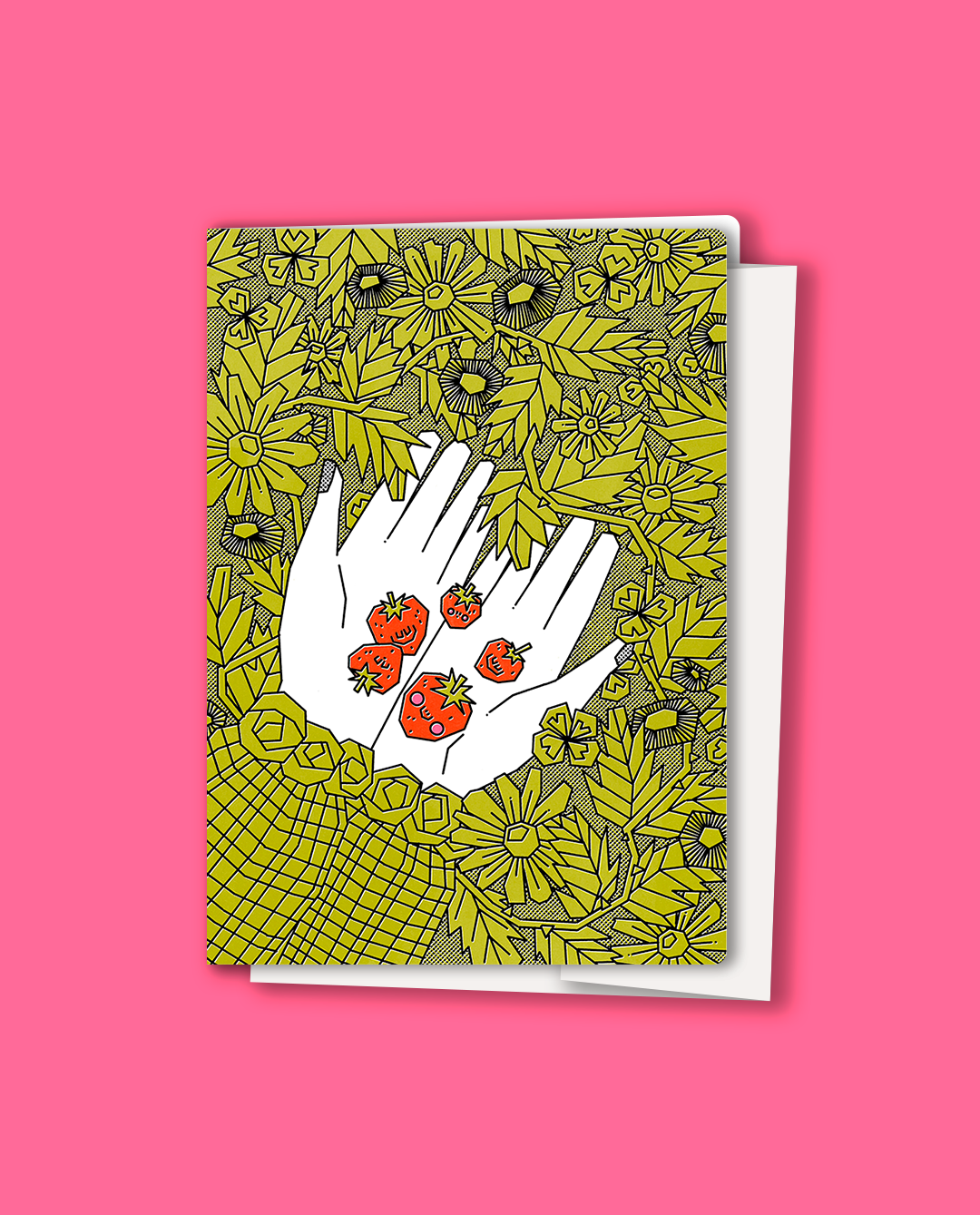 Carte pliée Les fraises