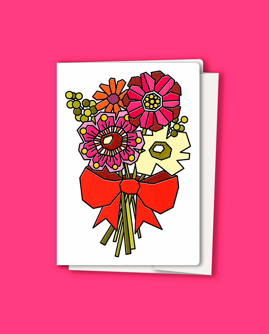 Carte pliée Bouquet de fleurs