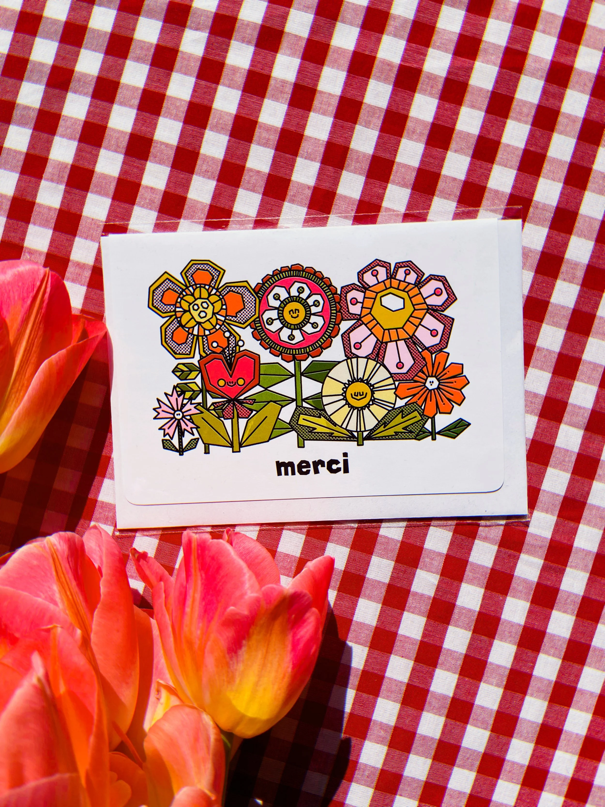 Carte pliée Merci