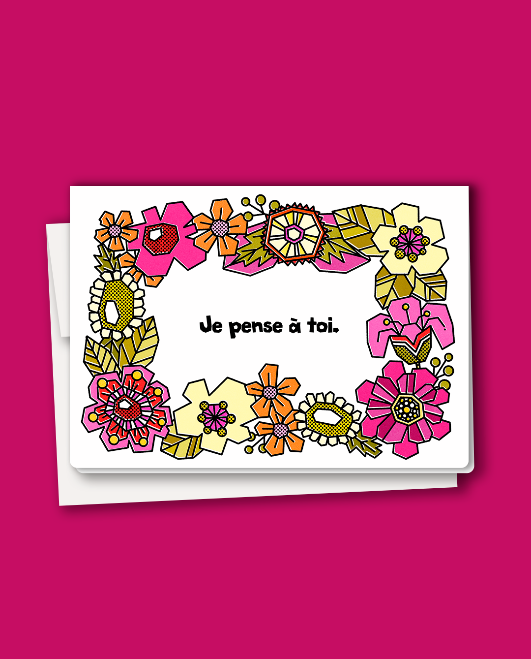 Carte pliée Je pense à toi