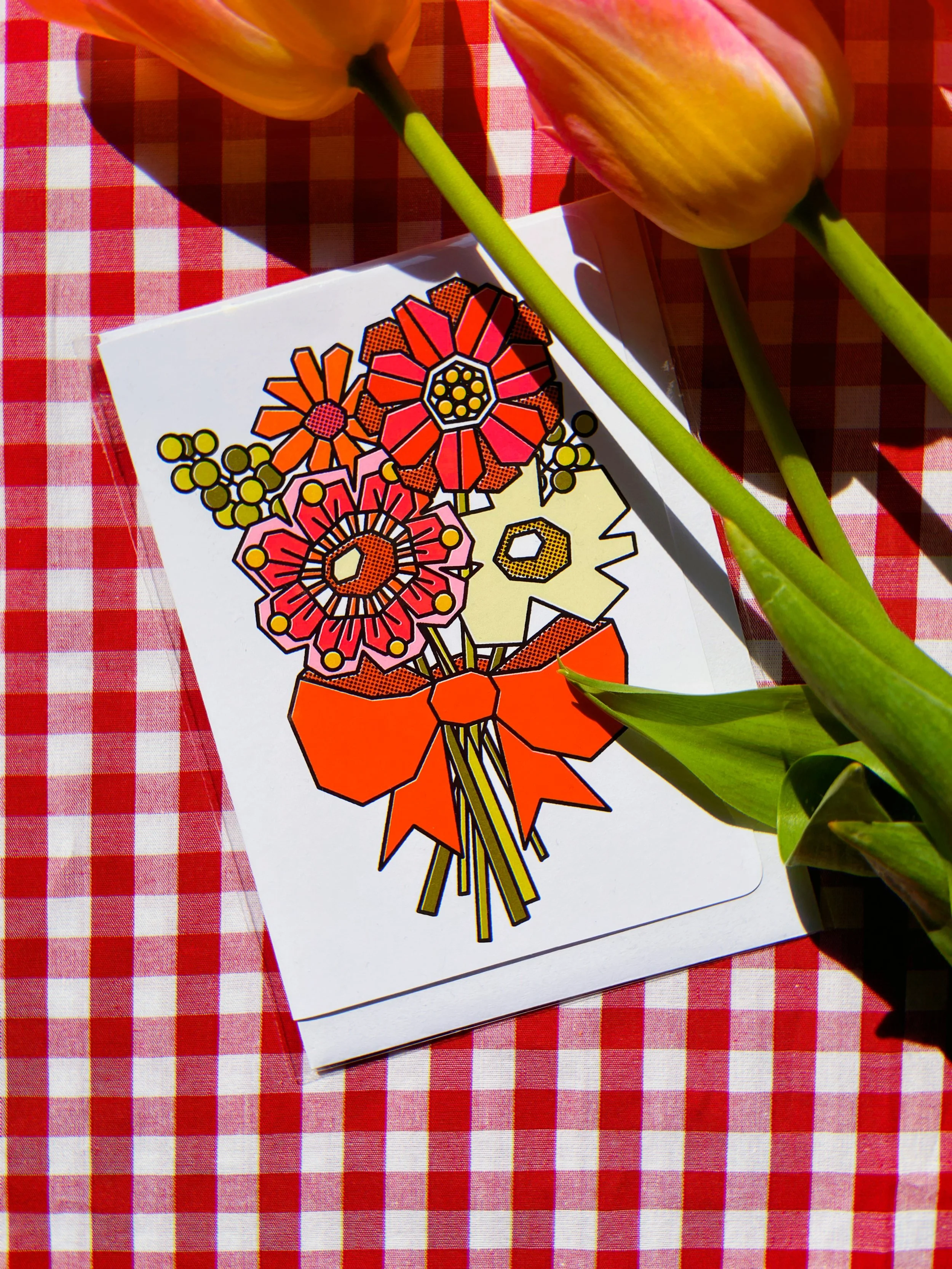 Carte pliée Bouquet de fleurs