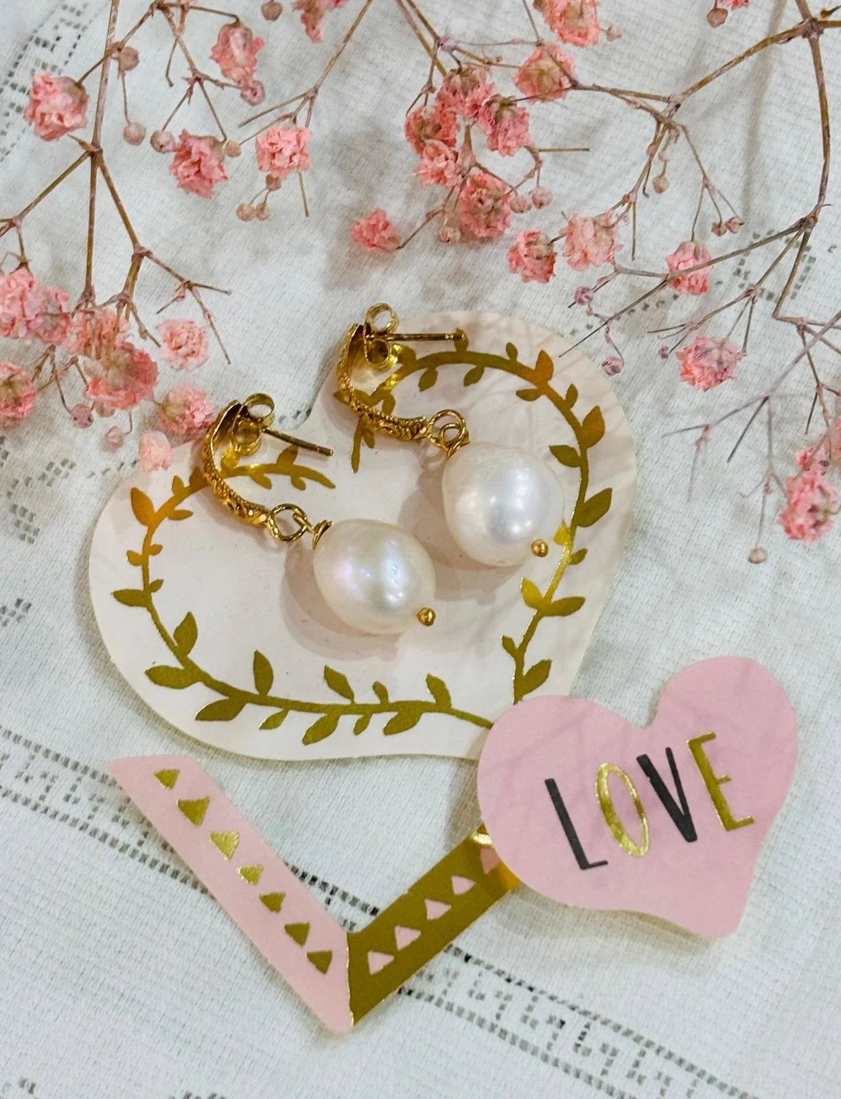 Iris Pearl Drop Earrings