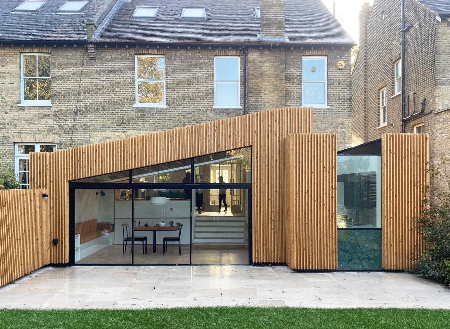 Our Hilly Fields project is a unique and highly bespoke extension, whole house refurbishment and loft conversion located within the Brockley Conservation Area. The new ground floor extension is a bold statement, taking reference from Scandinavia in t