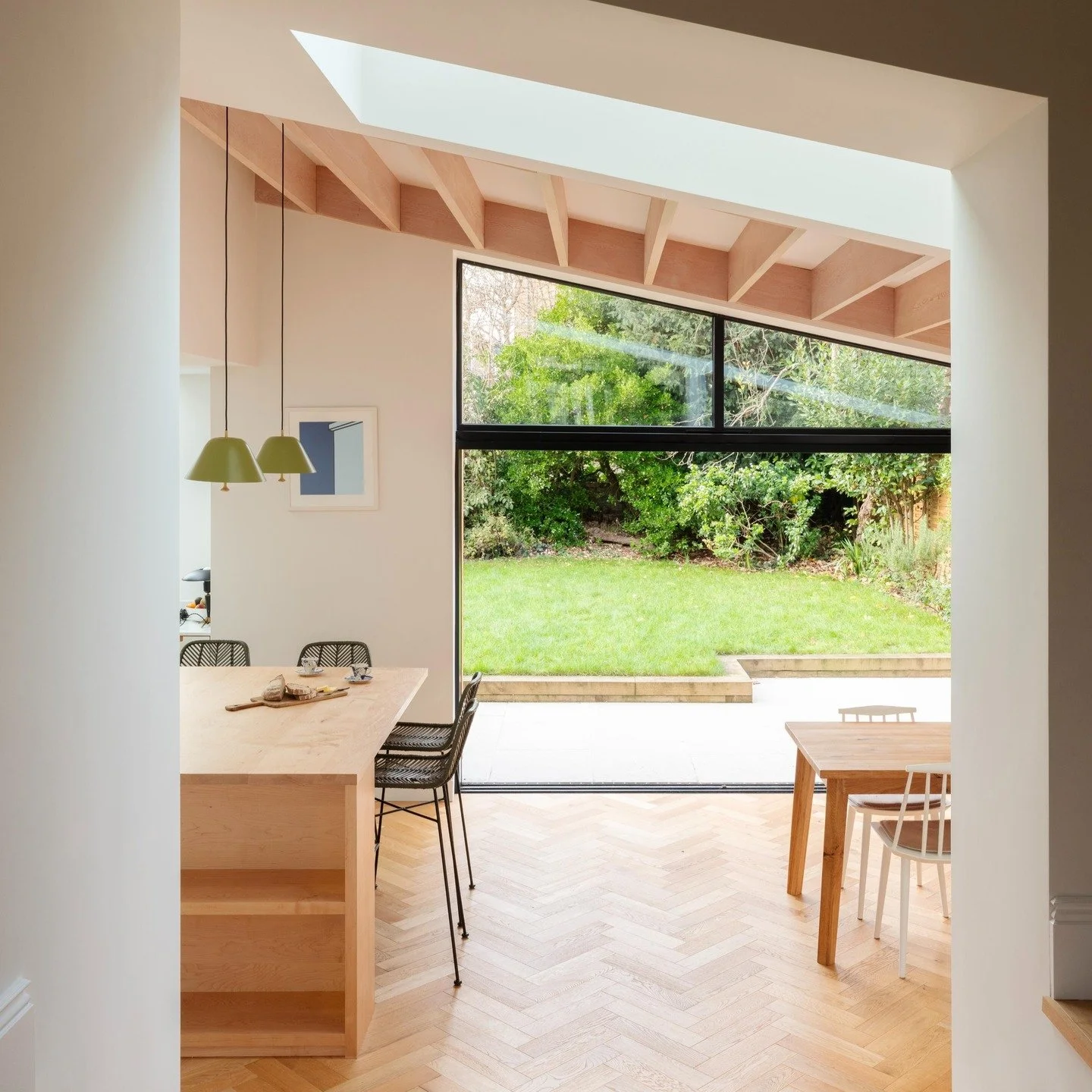 Upon entering Hilly Fields the hallway was reimagined to create an enhanced connection through the new extension and into to the rear garden.

At loft level the existing and generous loft space has been converted into a new master bedroom and suite. 