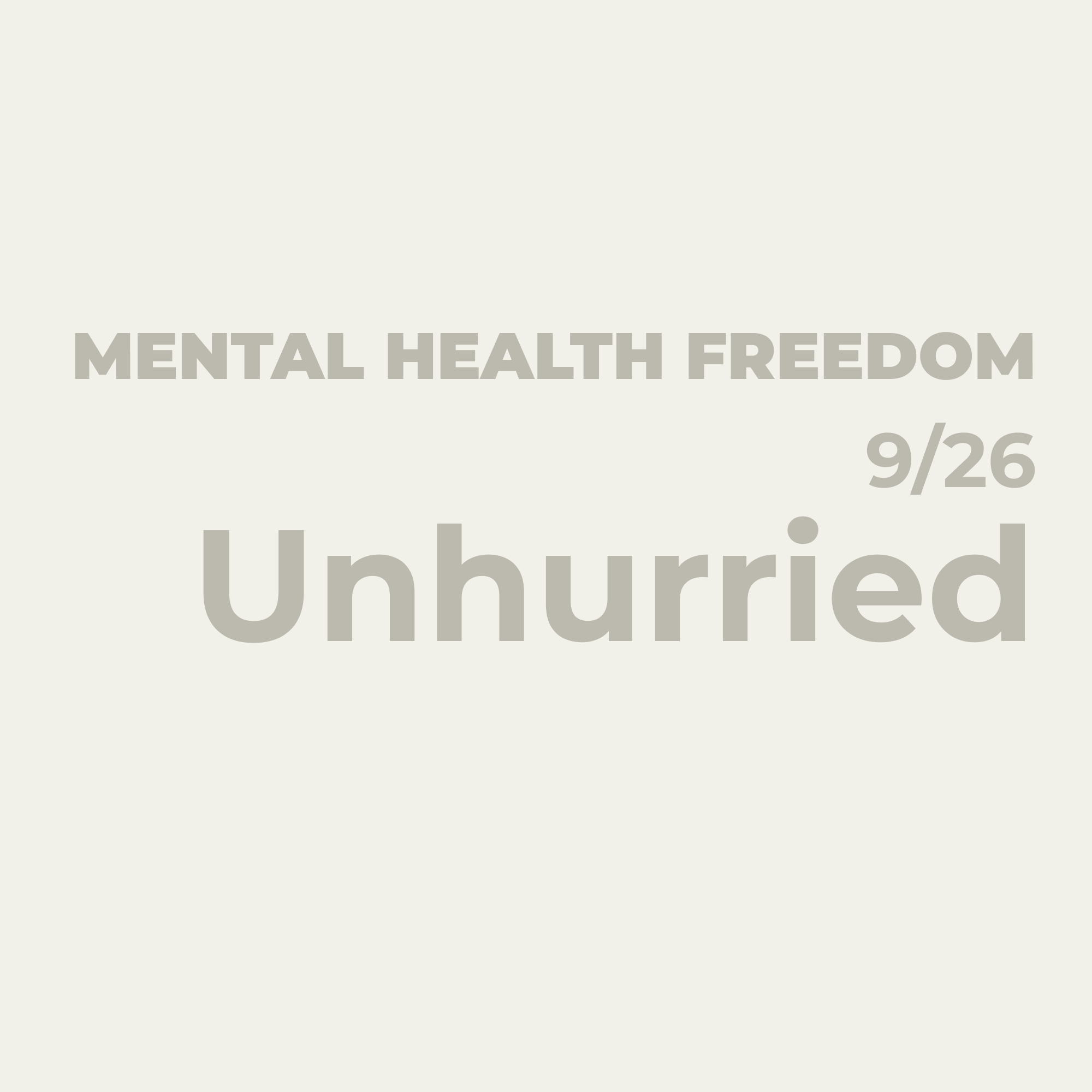 Freedom Does Not Rush