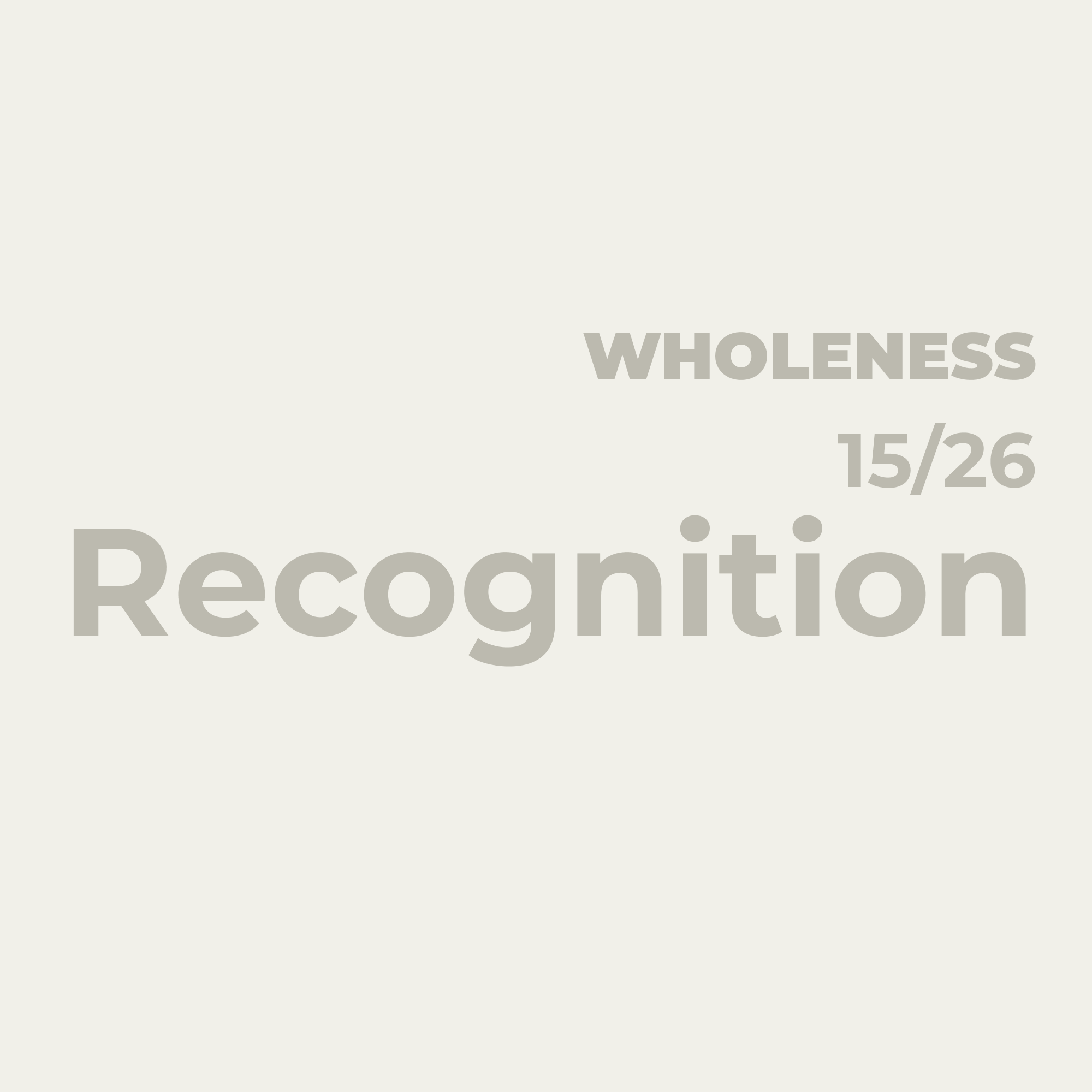 From Comparison to Recognition