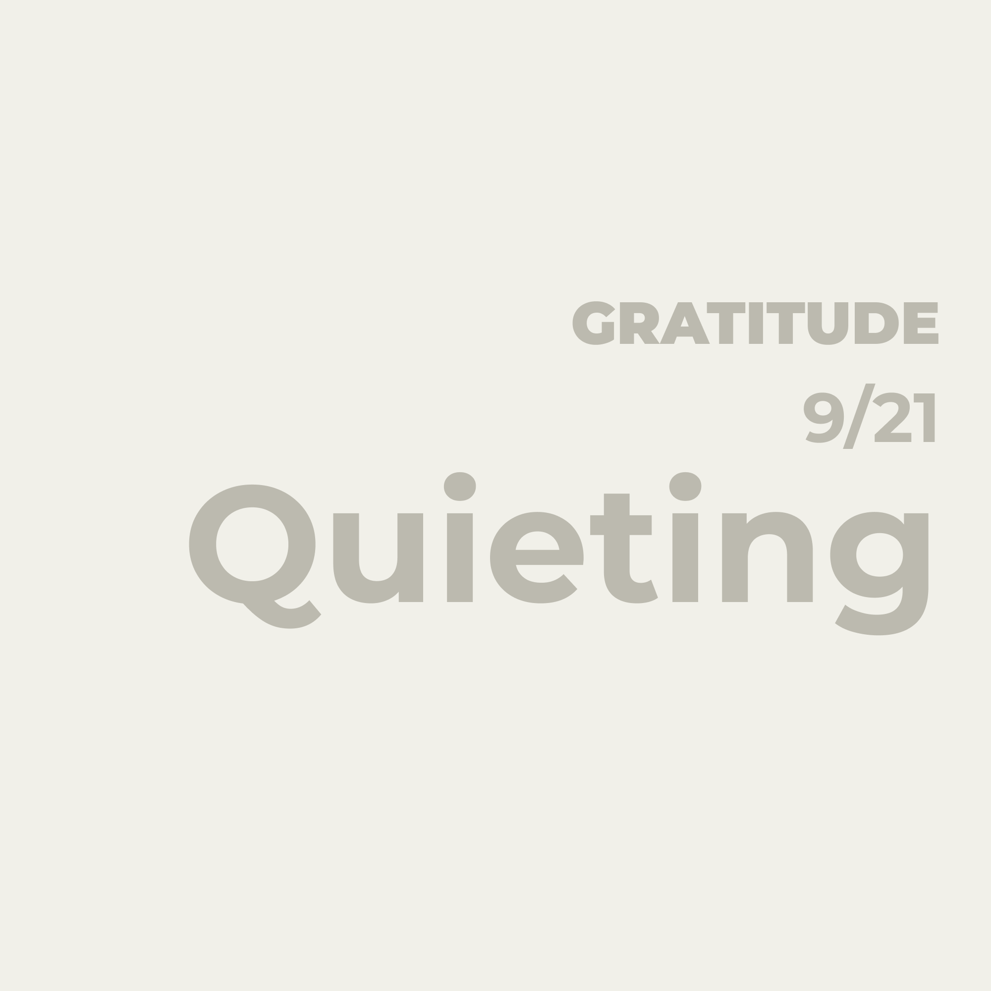 When Striving Falls Silent