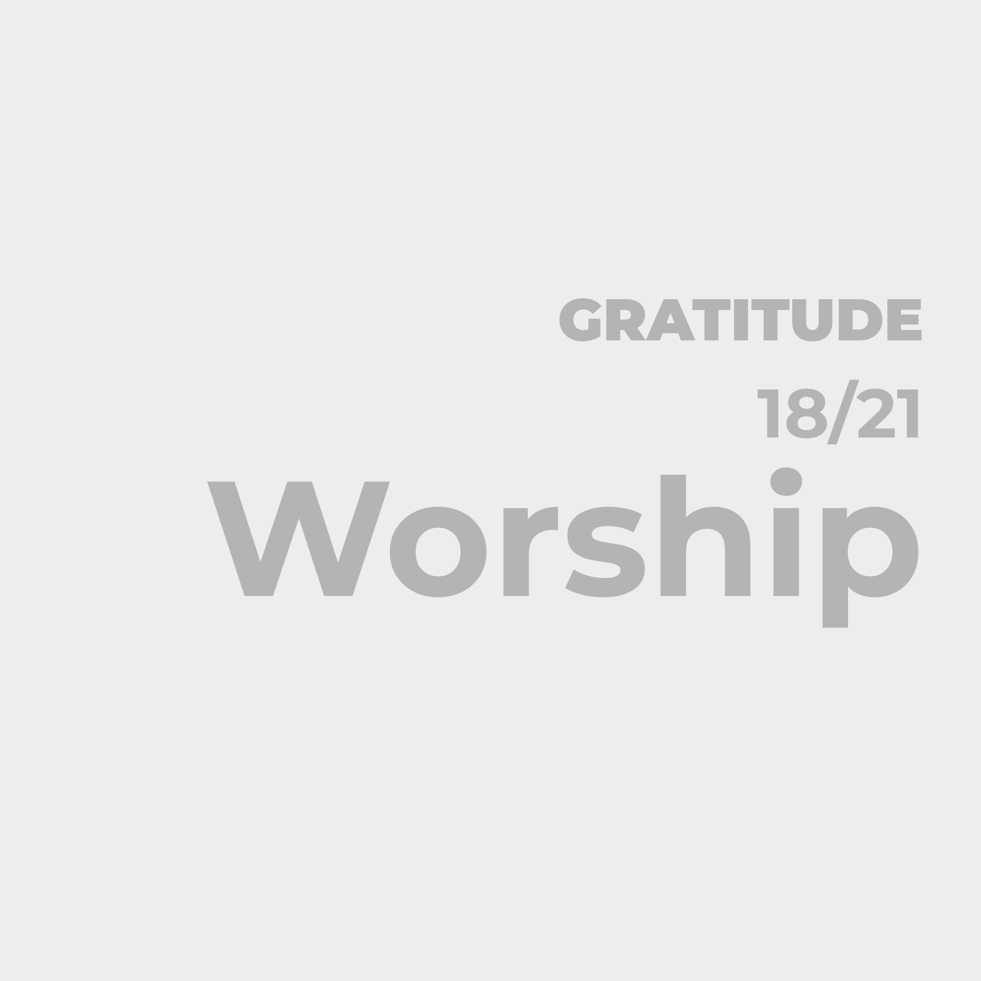 Gratitude That Leads Into Worship