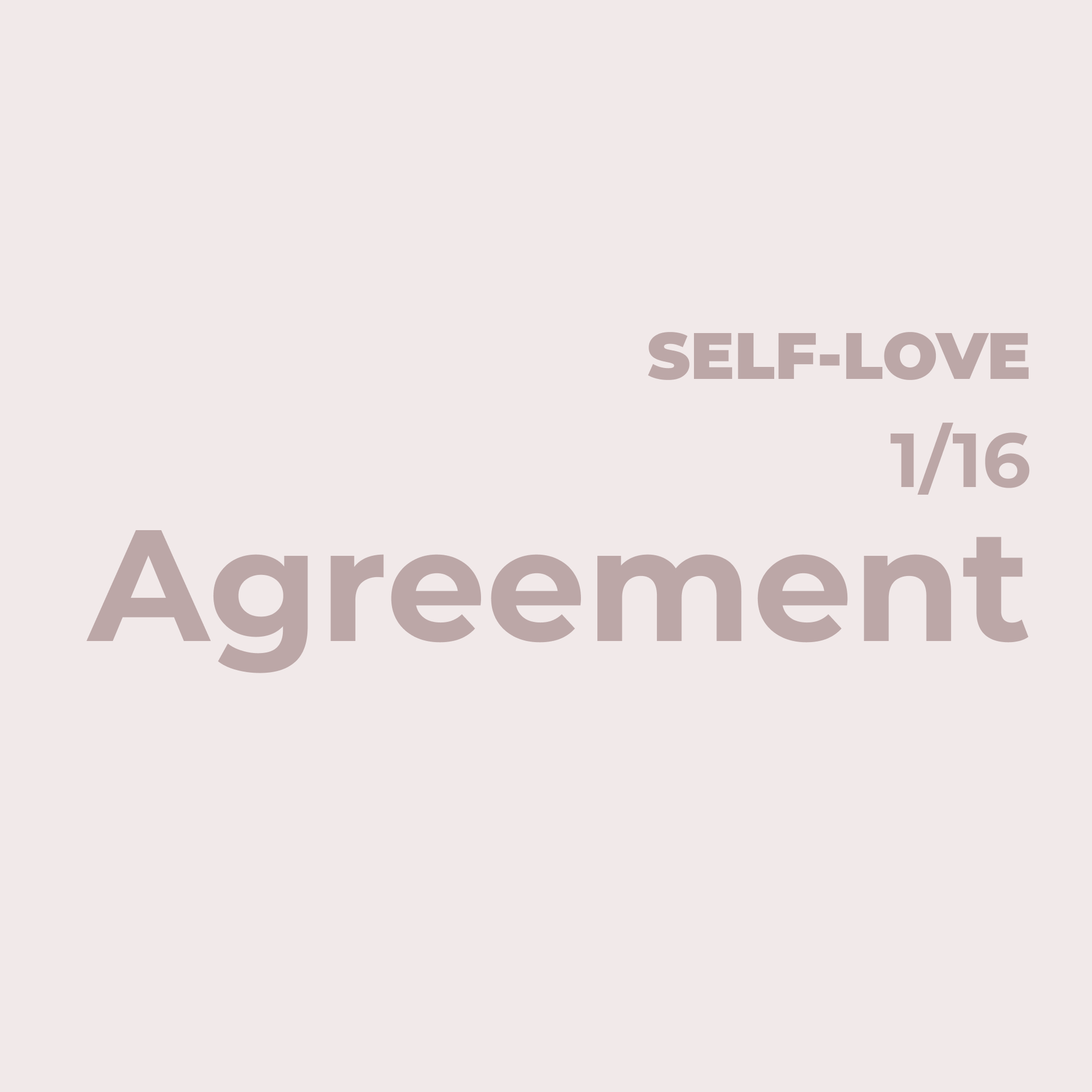 Self-Love Is Agreement With God