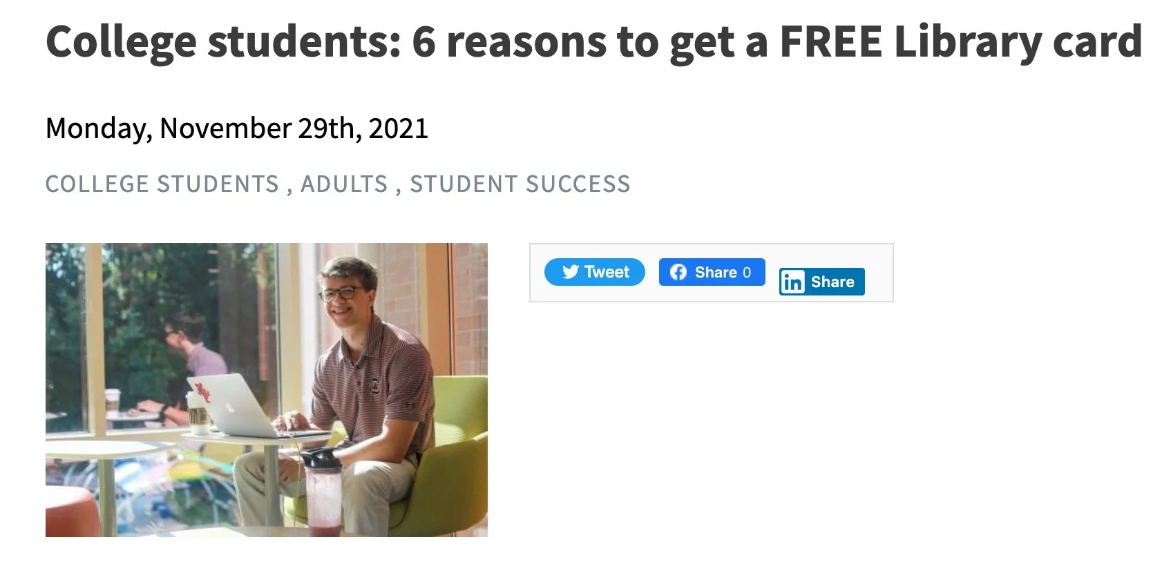 College students: 6 reasons to get a FREE Library Card