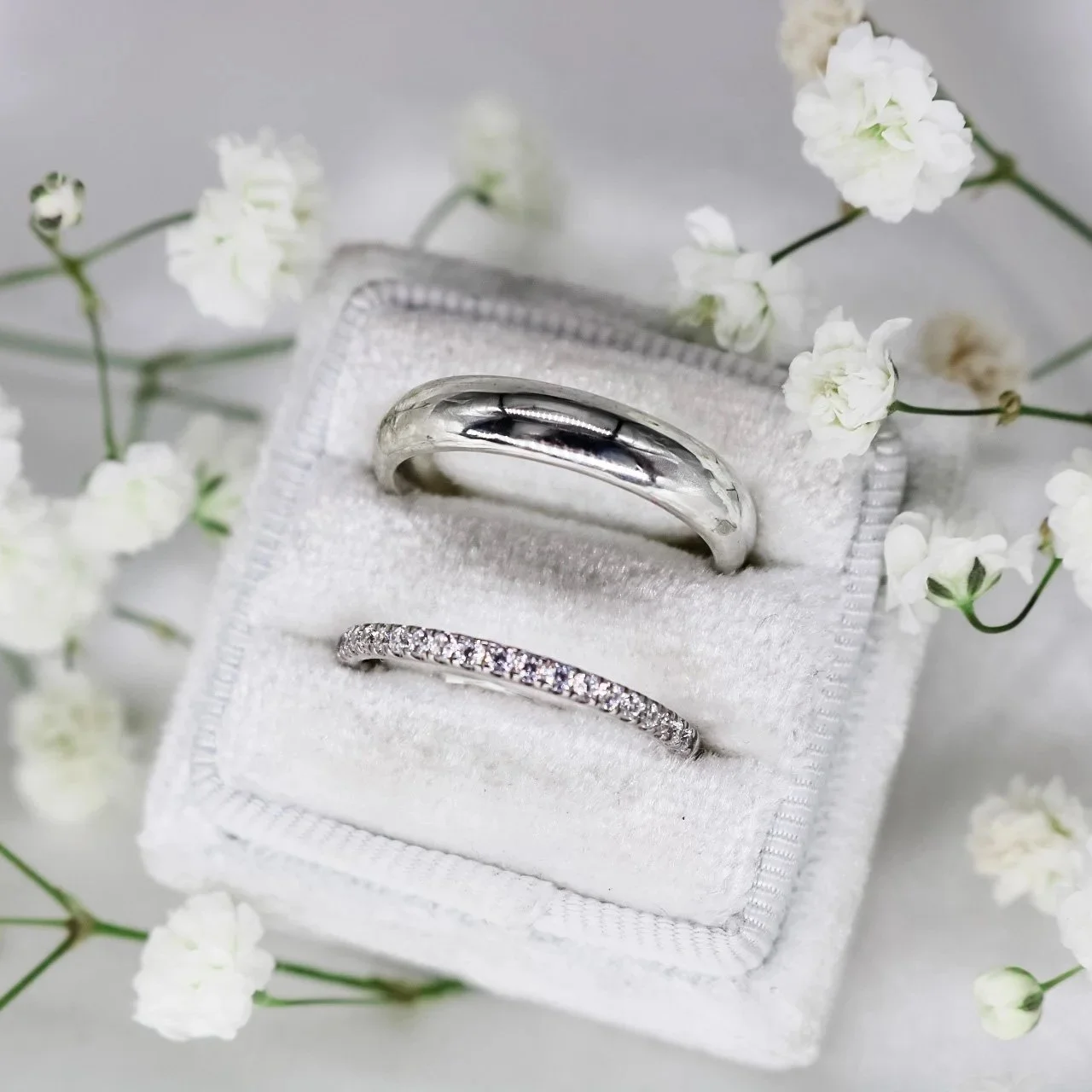 5mm Court Ring- alternate widths available
Available in 9ct Yellow, White and Rose gold, 18ct Yellow, White and Rose Gold and Platinum.

We can also use your own scrap metal to create this design.

2mm Half Eternity II Ring

Available in 9ct Yellow, 