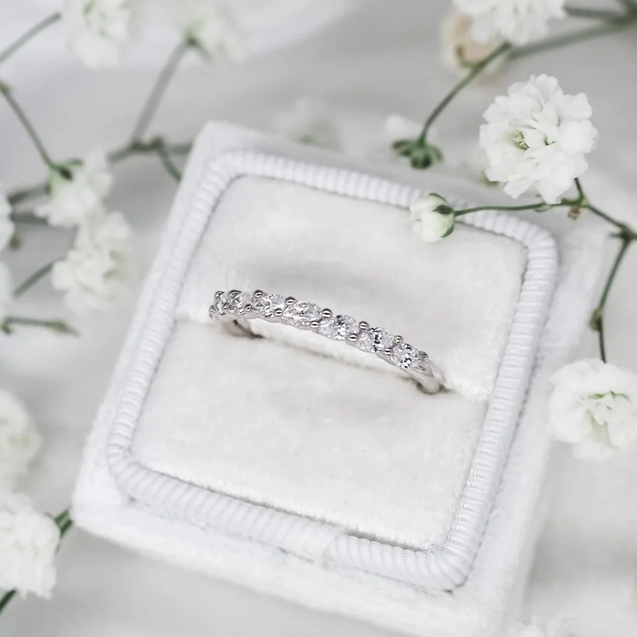 Marquise Half Eternity II

Available in 9ct Yellow, White and Rose Gold, 18ct Yellow, White and Rose Gold and Platinum.
Available with Lab or Natural Diamonds