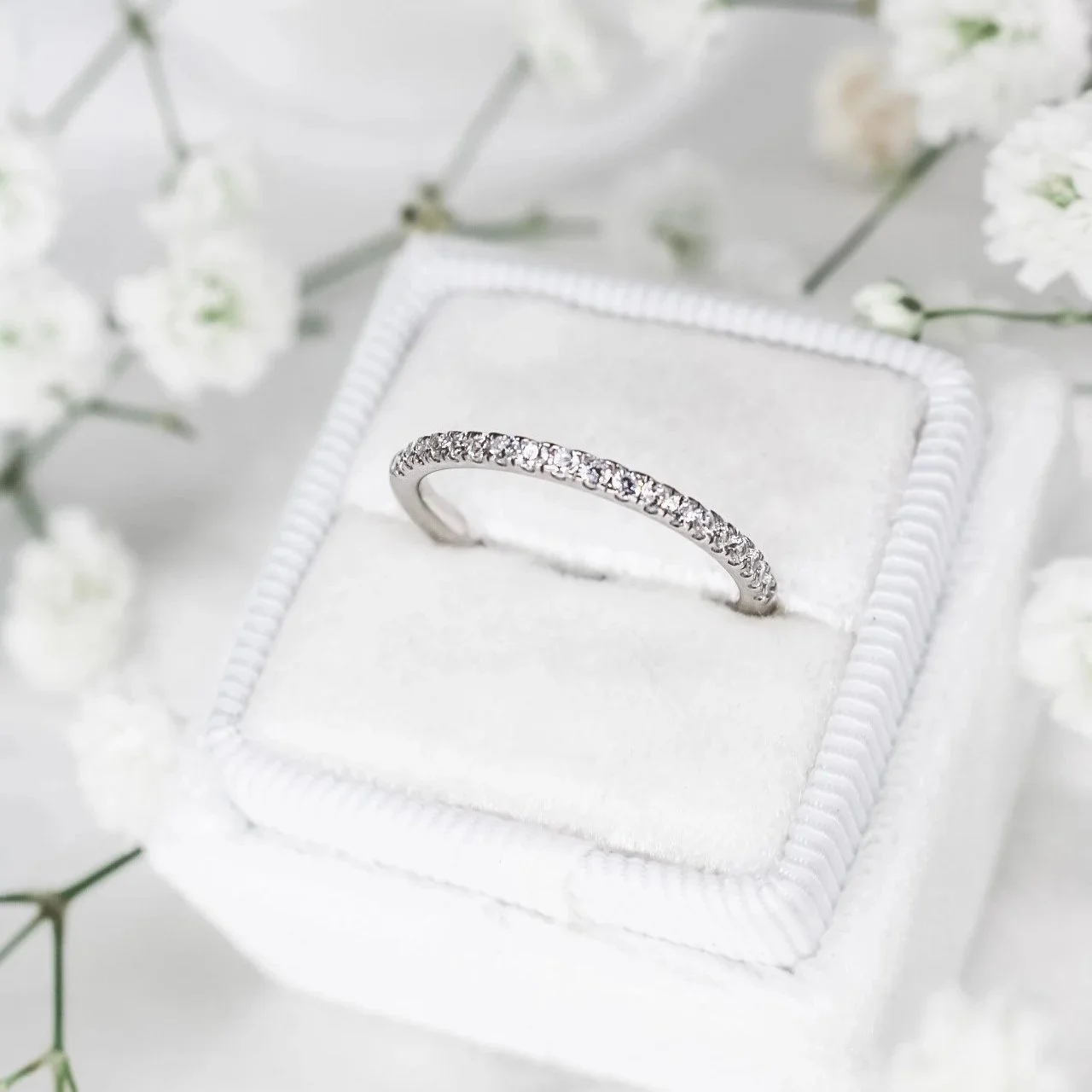 2mm Half Eternity I Ring

Available in 9ct Yellow, White and Rose Gold, 18ct Yellow, White and Rose Gold and Platinum.
Available with Lab or Natural Diamonds