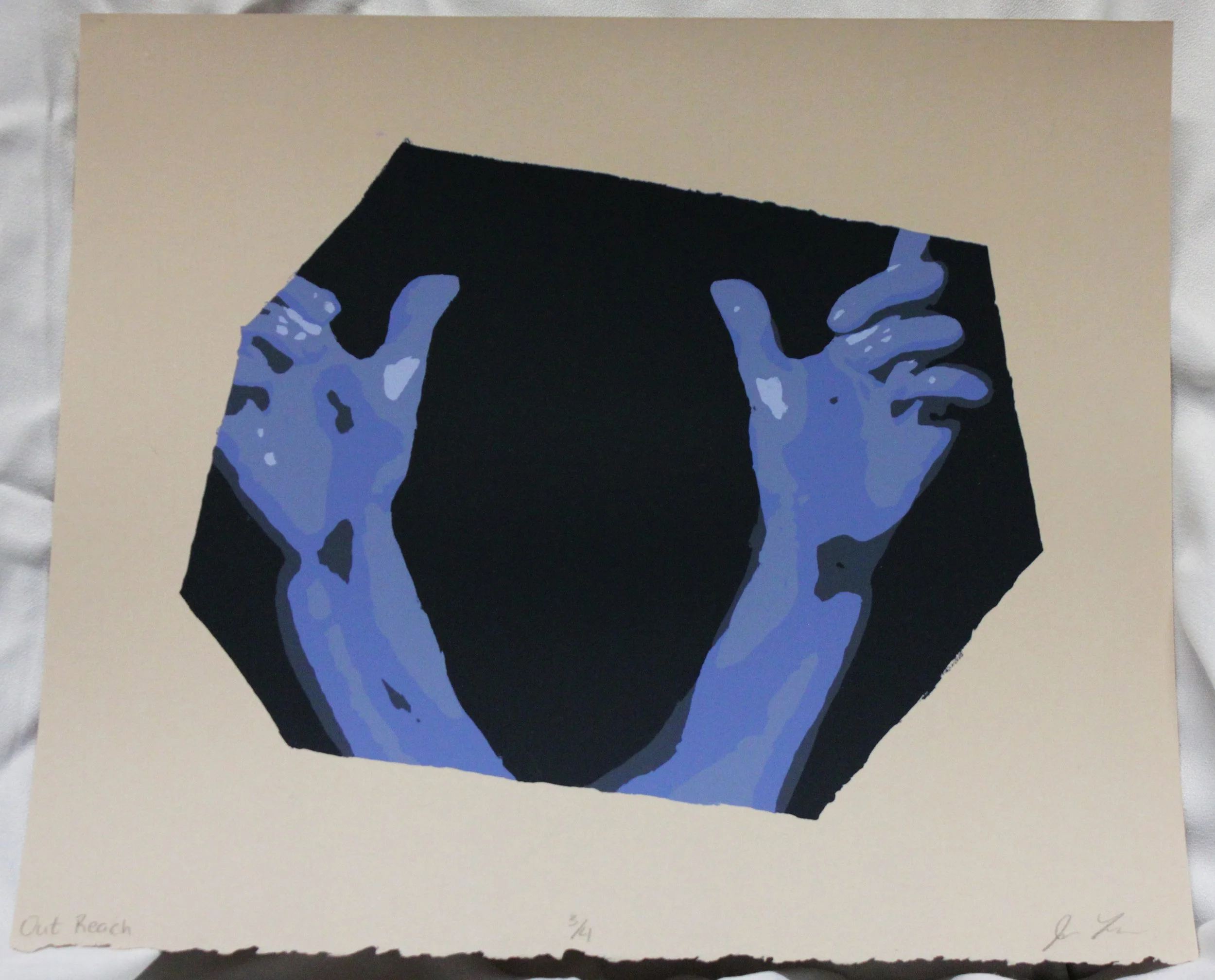 "Out Reach" Screen-print | 
Acrylic Ink on Paper | 
Oct. 2022