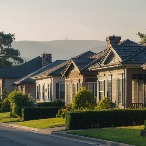 quiet street in beautiful neighborhood