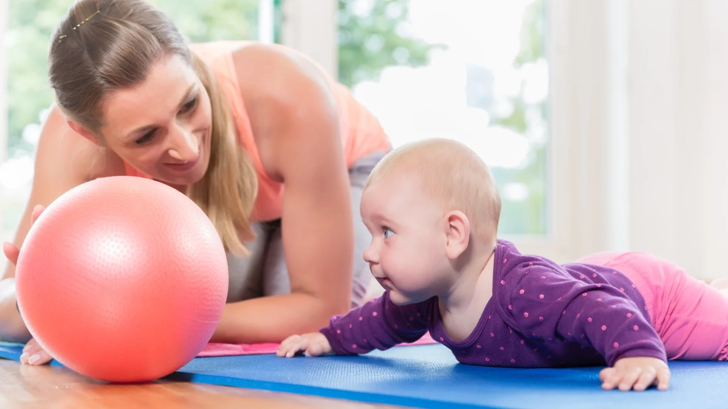 A mother and her baby at a mommy and me movement class in NYC