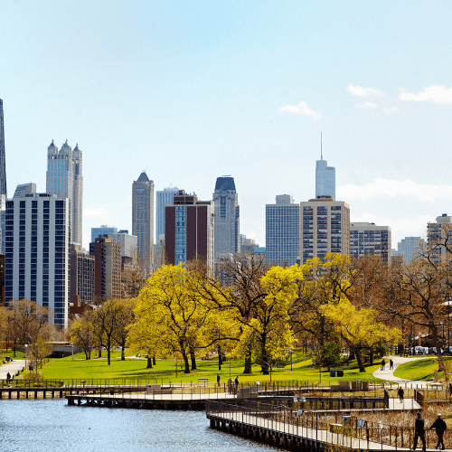 Chicago Skyline Viewed from Lincoln Park