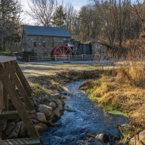 Historic Watermill in Sudbury, Massachusetts