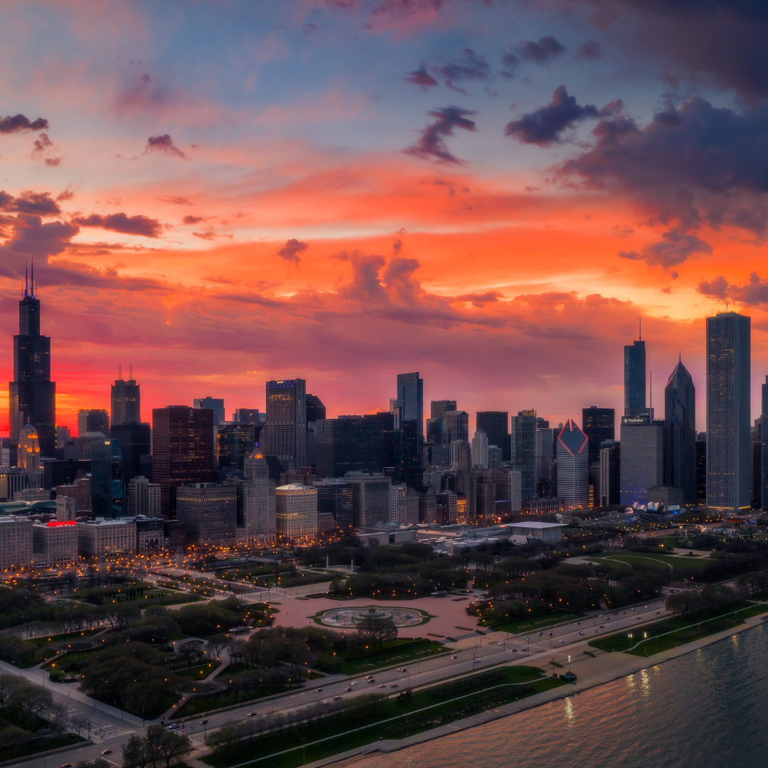 Chicago South Loop Sunset