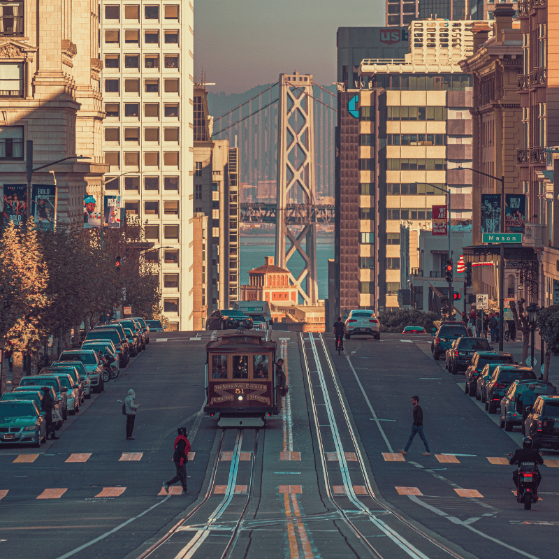Powell-Hyde Line Cable Car in San Francisco, California