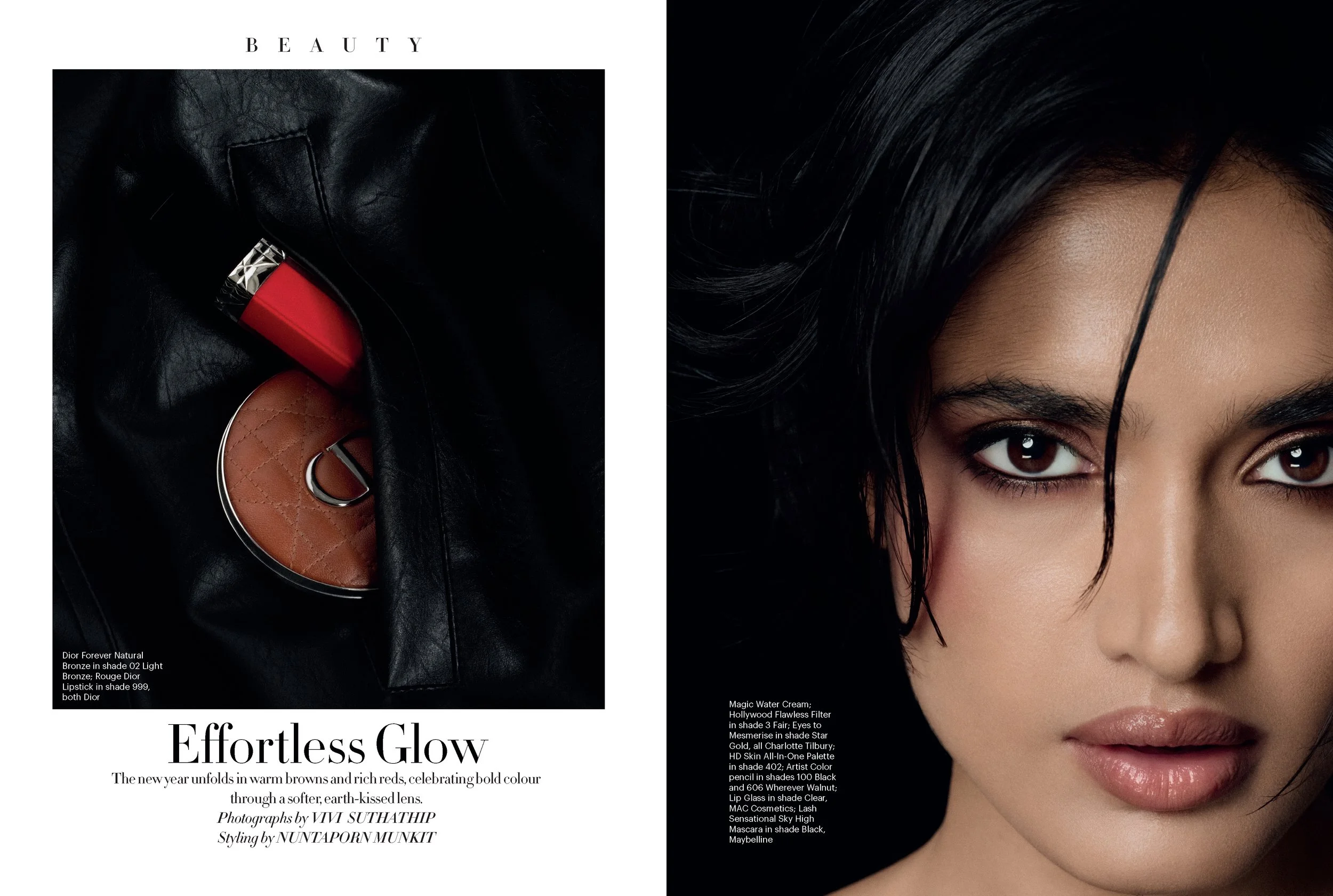 Bold Expression
Bazaar Beauty, Harper's Bazaar @bazaarindia JAN 2026

Credits
Photographer: Vivi Suthathip @viewzfinder 
Creative director: Nuntaporn Munkit @grace_this_is_this 
MUA: Julia Voron @julia_voron
Hairstylist: Viktoriia Vradii @viktoriyavr