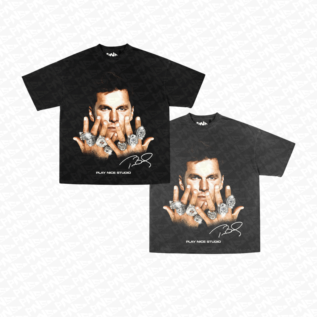 TOM BRADY RINGS BOOTLEG TEE (SS)