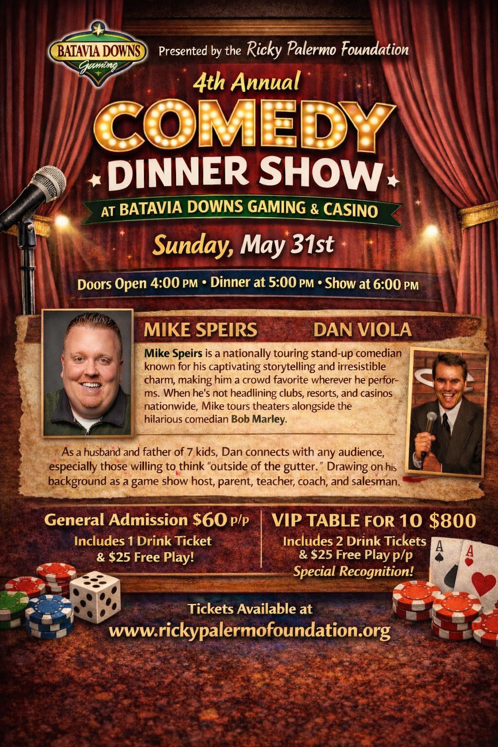 Batavia Downs Comedy Show Sponsor Ticket Package