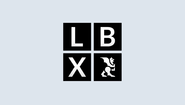 Black and white logo with four squares, each containing letters or a lion symbol.