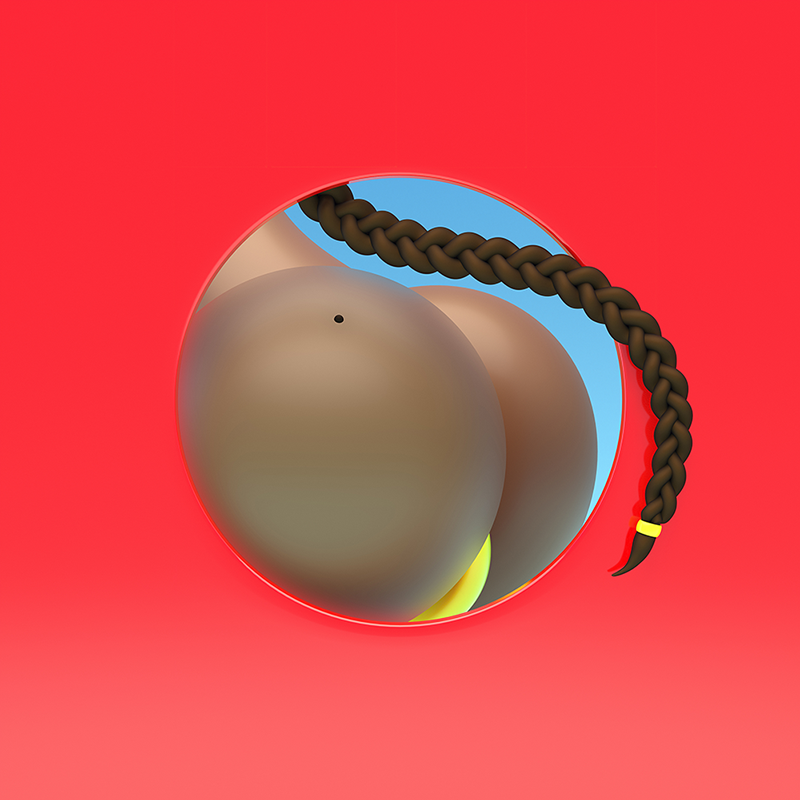 BitButt #1, a digital 3D artwork from the “I Like Bit Butts” series by MAKY.