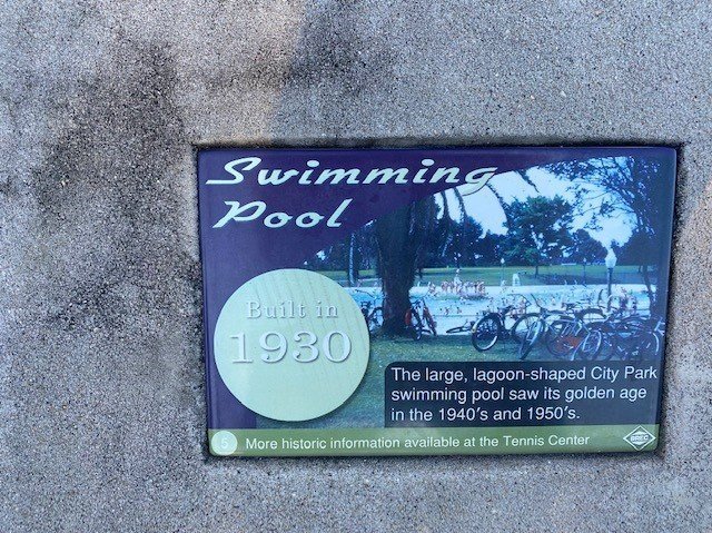 Historical marker at City-Brooks Community Park (January 2022)