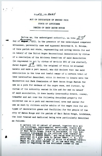 UNRA donates land to BREC (Dec. 2, 1953)
