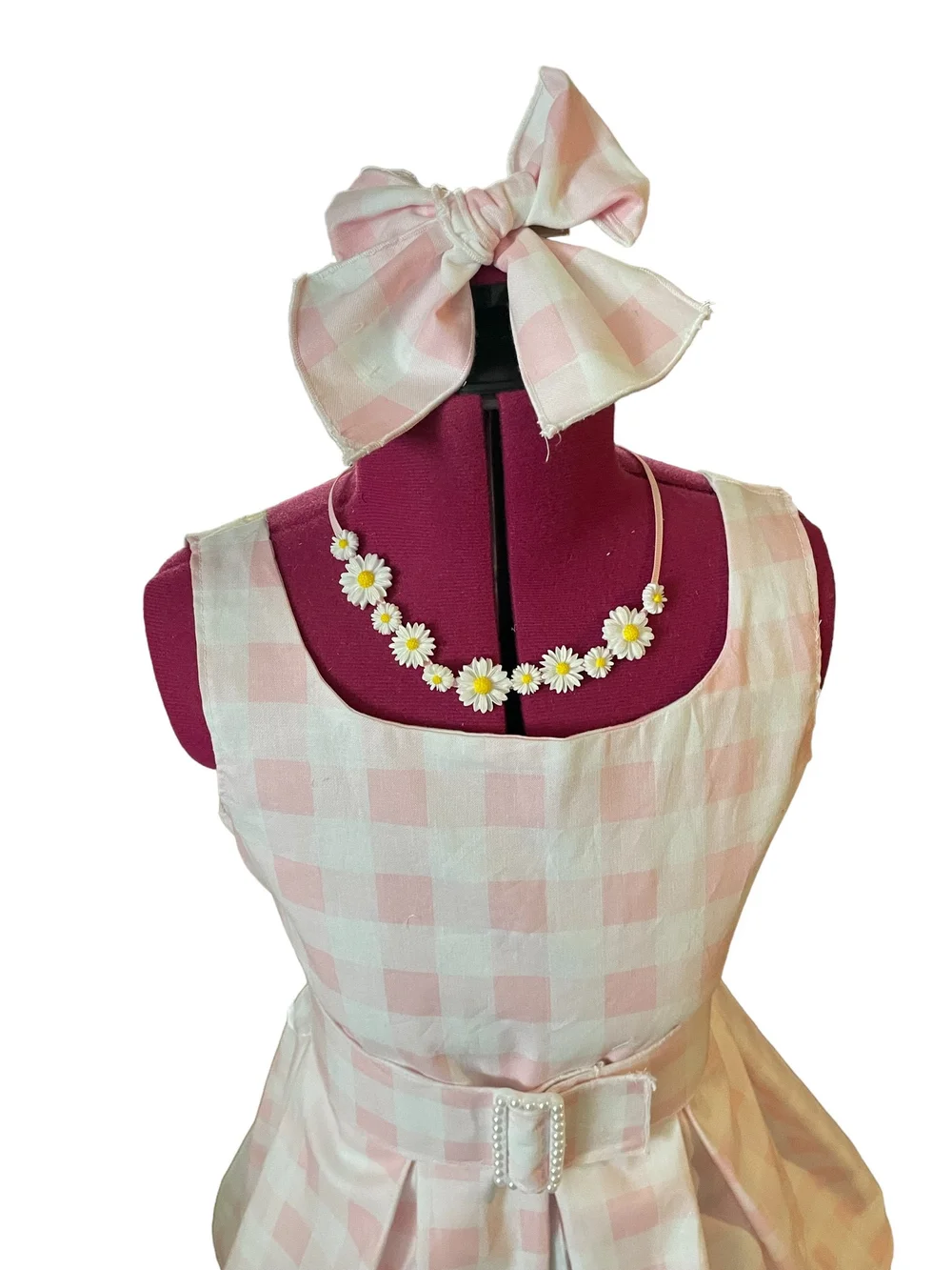 barbie pink check dress A Leading Role x Mattel Barbie Pink Gingham Premium Child Dress Up