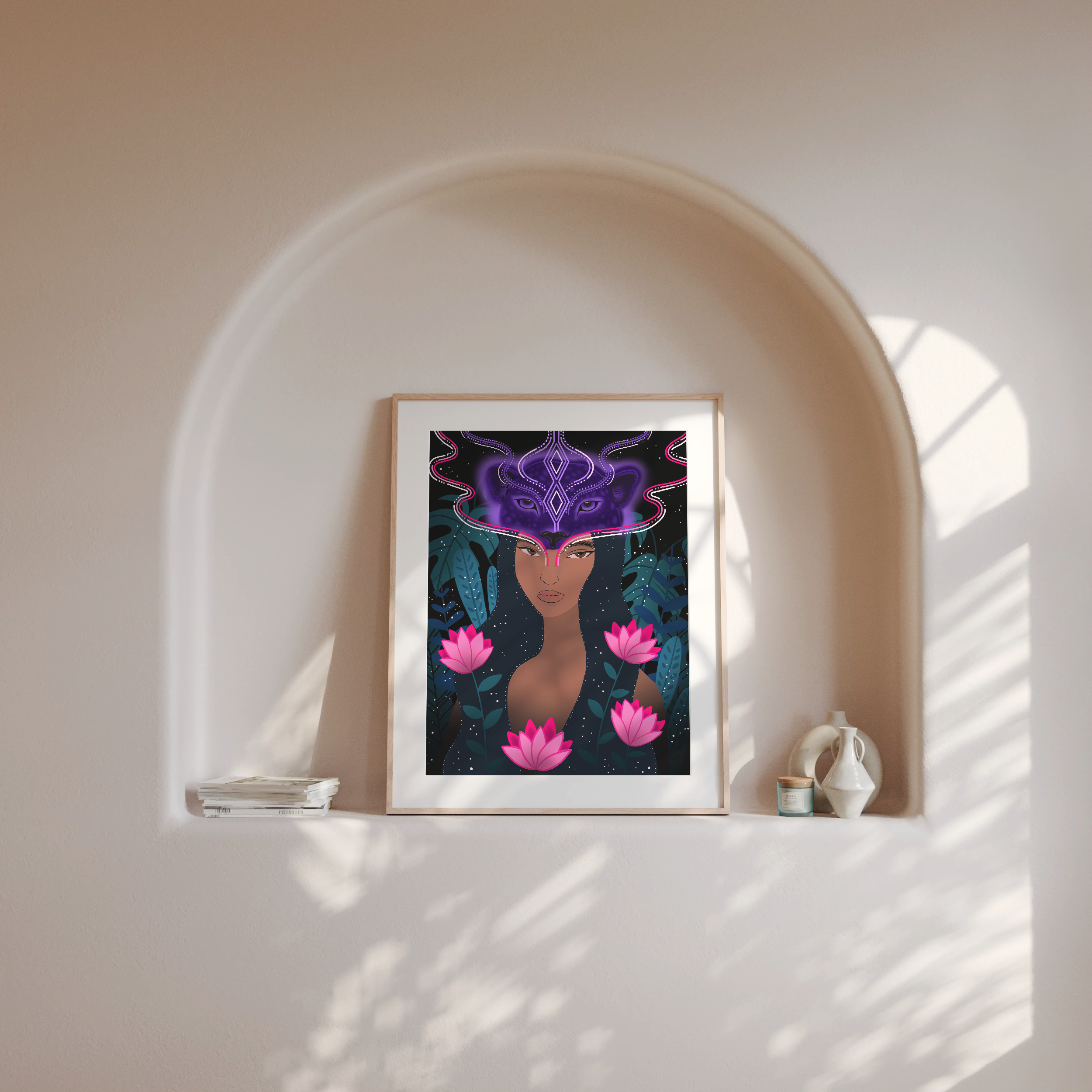 "Jaguar Woman" Small Art Print