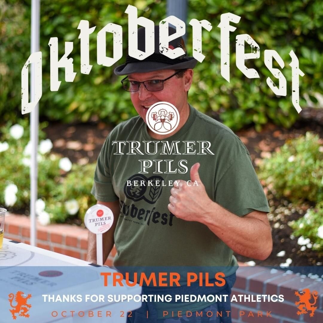 Oktoberfest 🍺 Brewery Alert! Excited to announce we will once again be pouring Berkeley&rsquo;s finest Trumer Pils beer at the 2023 Piedmont Oktoberfest. 

Huge 🙏🙏 to the @trumerpilsusa for participating in our community event and helping support 