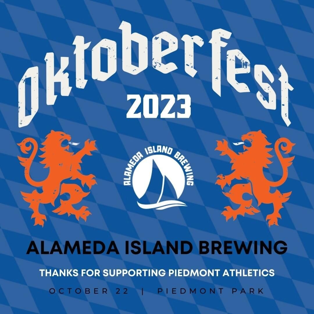 Brewery Alert! 🍺 Excited to announce we will be pouring selections from Alameda Island Brewing at the 2023 Piedmont Oktoberfest. 

Huge 🙏 to Alameda Island Brewing for participating in our 3rd Annual Oktoberfest event and helping support @PiedmontA