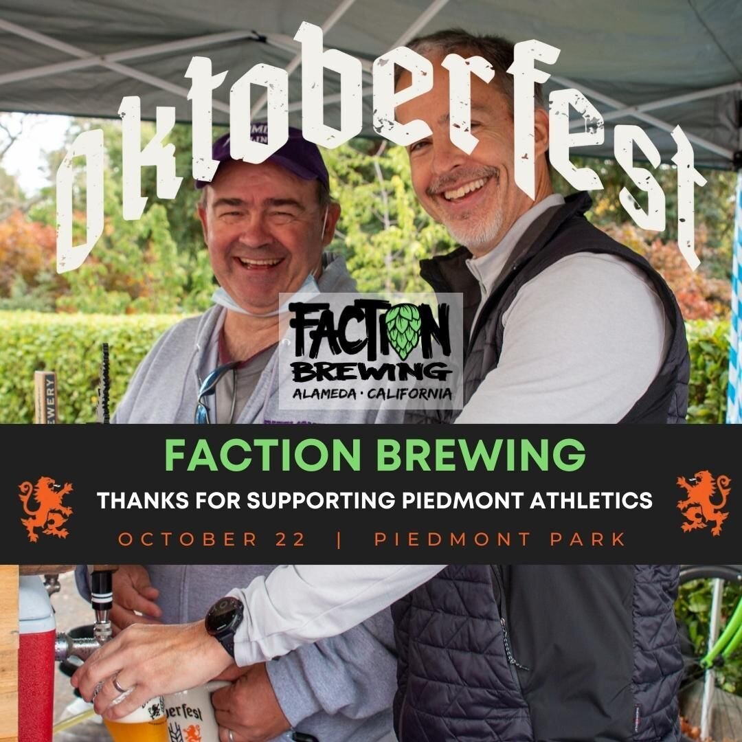 Oktoberfest 🍺 Brewery Alert! Straight from the island of Alameda we're excited to have @FactionBrewing joining us this year. They will be pouring 3 incredible beers at the 2023 Piedmont Oktoberfest. Stop by their tent to try:

Thanks to @FactionBrew