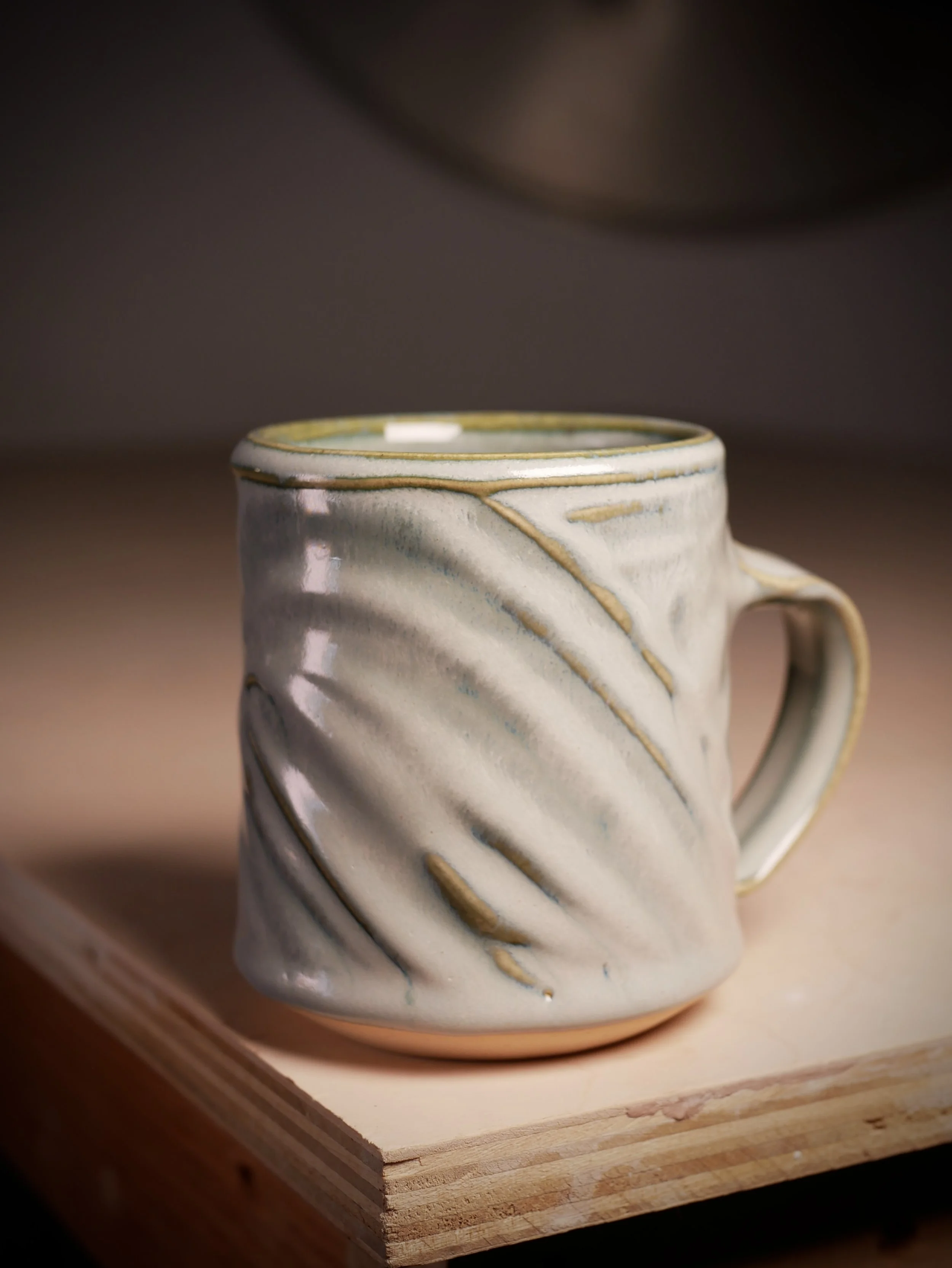 10 oz Slip Textured Mug #5 - Robin Egg