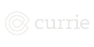 The logo features a stylized 'C' design and the lowercase word 'curry' in white on a black background.