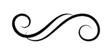 Decorative black swirl with curling ends