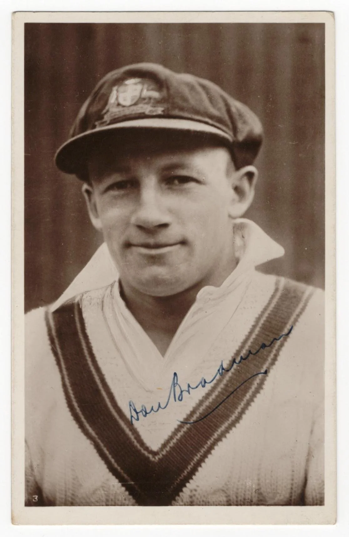 Lot 611
Australian tour of England 1930. Excellent complete set of fifteen sepia real photograph plain back postcards of each member of the Australian touring party. Each player featured on the postcards has been taken head and shoulders, wearing Au