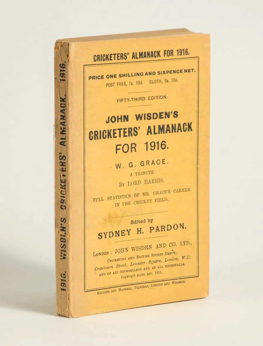 Lot 1121

Wisden Cricketers’ Almanack 1916. 53rd edition. Original paper wrappers. Rare war-time edition.  

Estimate £250/350