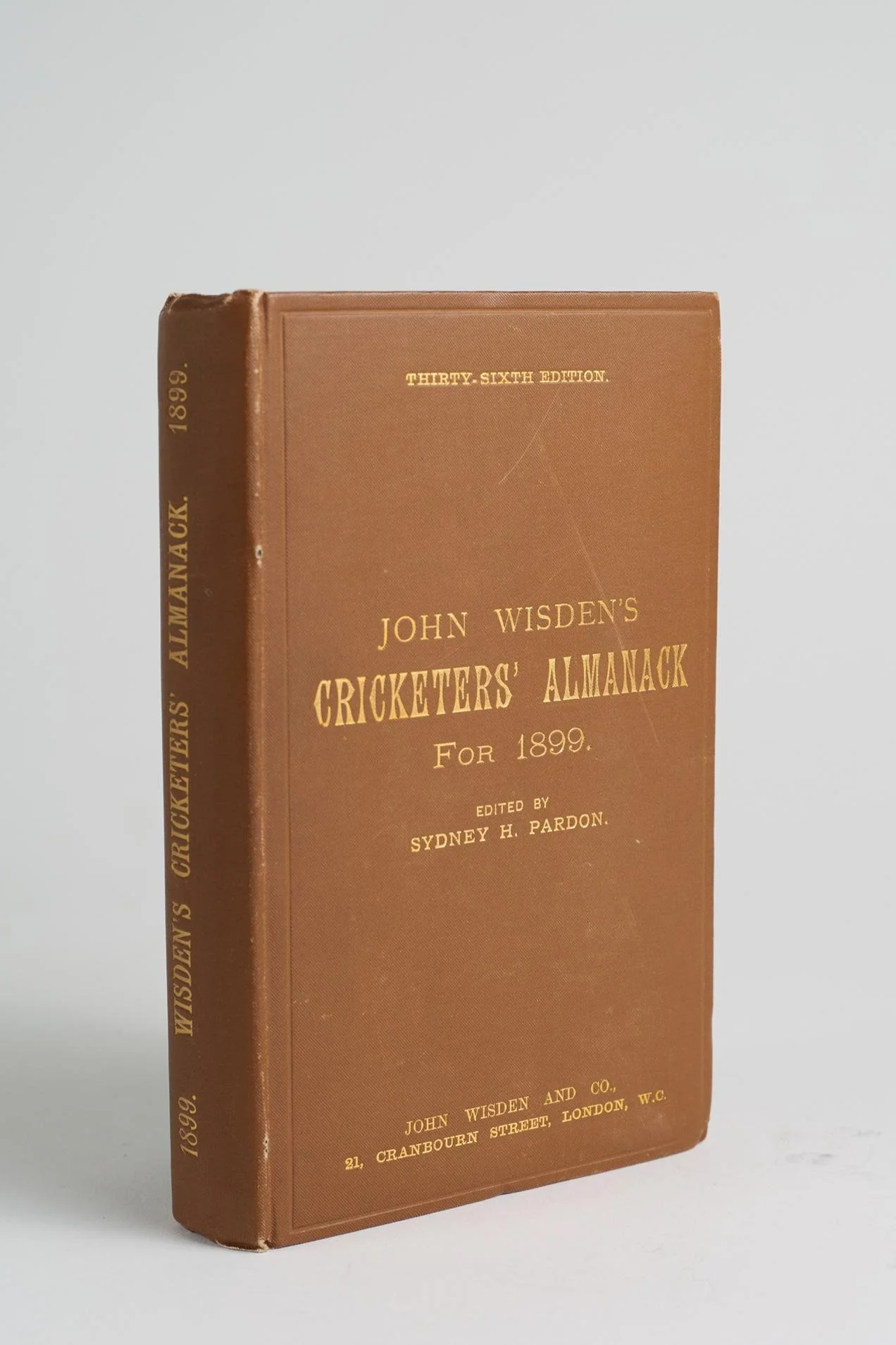 Lot 1117
Wisden Cricketers’ Almanack 1899. 36th edition. Original hardback. A very rare early hardback edition in very good condition.
Estimate £3500/4500