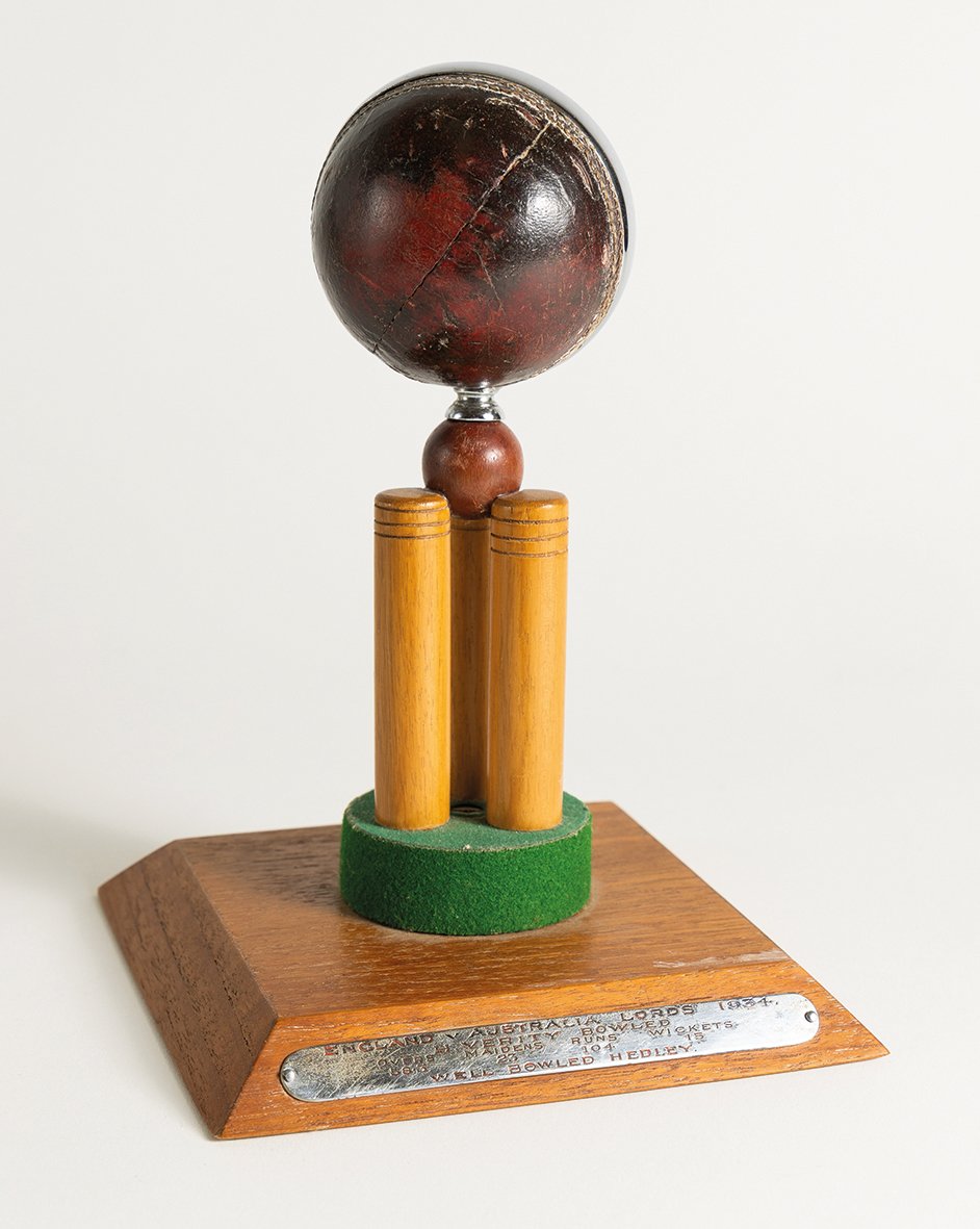Lot 784

The Ashes. England v Australia 1934. 'Verity's Match'. Original cricket ball with which Hedley Verity took a career best eight wickets for forty three runs for England against Australia in the second innings of the second Test at Lord's in J