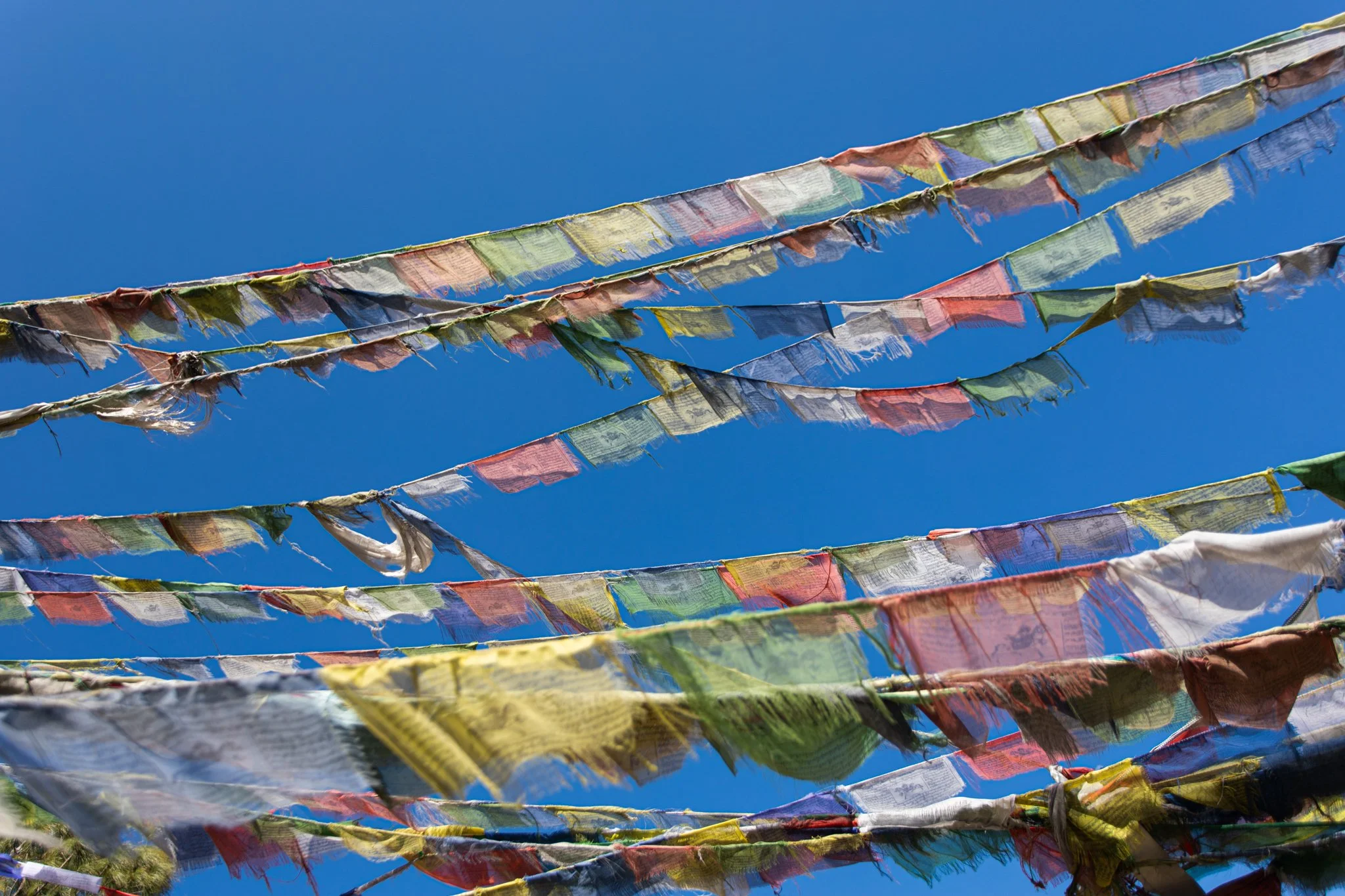 Prayer flags in Syabrubesi - 2